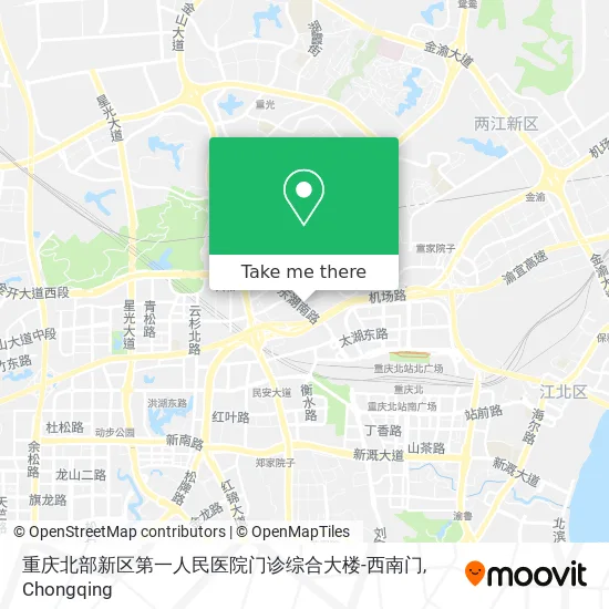 重庆北部新区第一人民医院门诊综合大楼-西南门 map