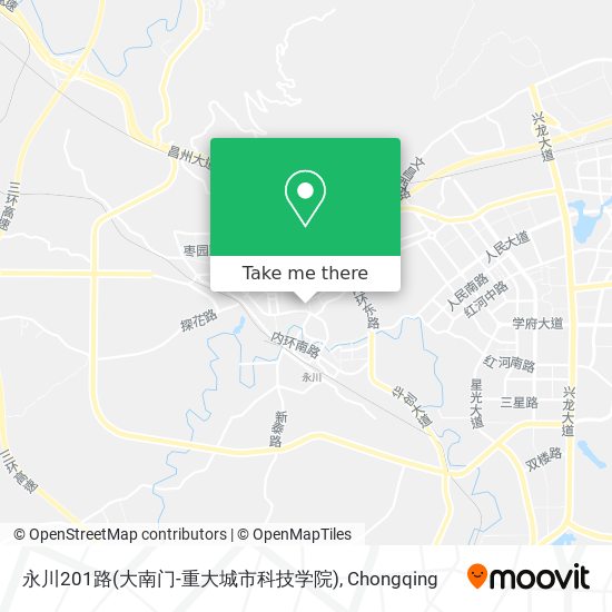 永川201路(大南门-重大城市科技学院) map