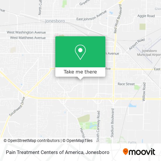 Pain Treatment Centers of America map