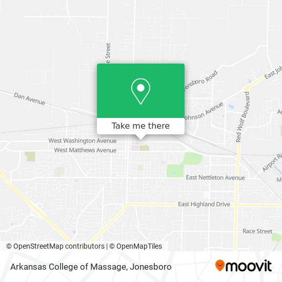 Arkansas College of Massage map