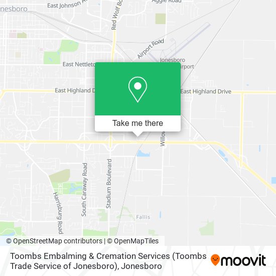 Mapa de Toombs Embalming & Cremation Services (Toombs Trade Service of Jonesboro)