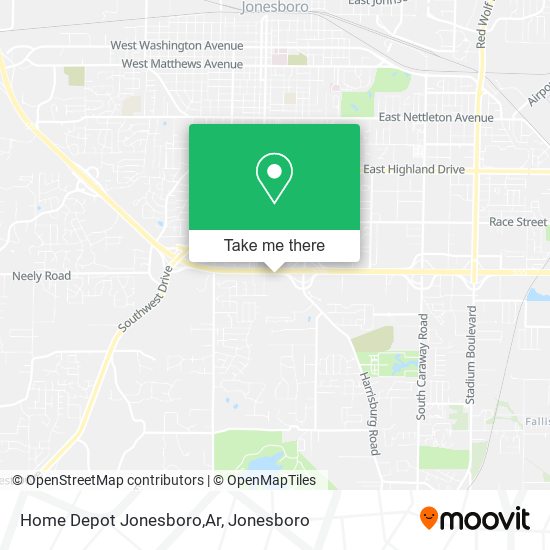 Mapa de Home Depot Jonesboro,Ar