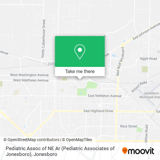 Mapa de Pediatric Assoc of NE Ar (Pediatric Associates of Jonesboro)