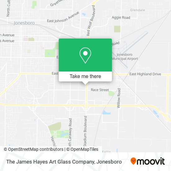 The James Hayes Art Glass Company map