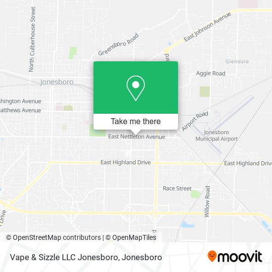 Mapa de Vape & Sizzle LLC Jonesboro