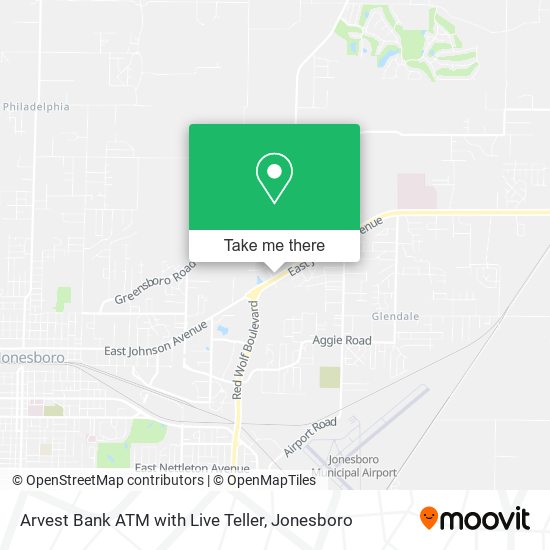 Mapa de Arvest Bank ATM with Live Teller