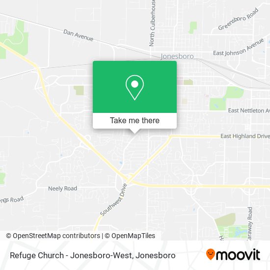 Refuge Church - Jonesboro-West map