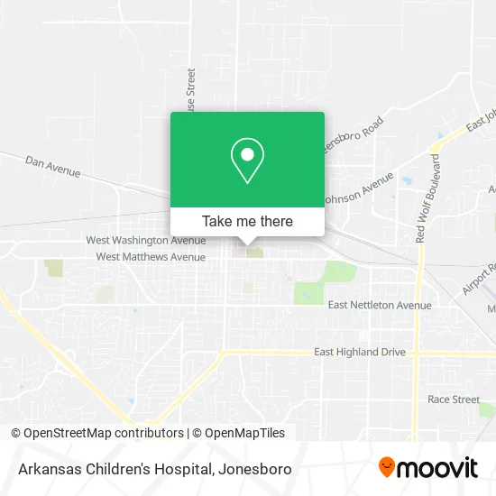 Mapa de Arkansas Children's Hospital