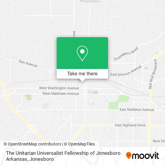 Mapa de The Unitarian Universalist Fellowship of Jonesboro Arkansas