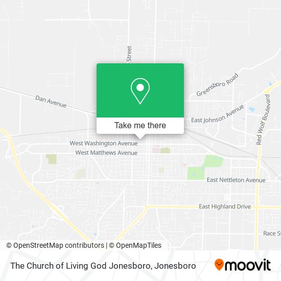 Mapa de The Church of Living God Jonesboro