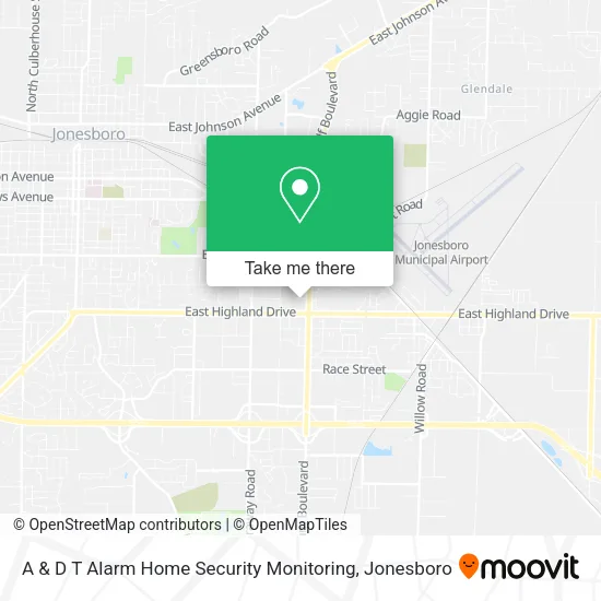 A & D T Alarm Home Security Monitoring map
