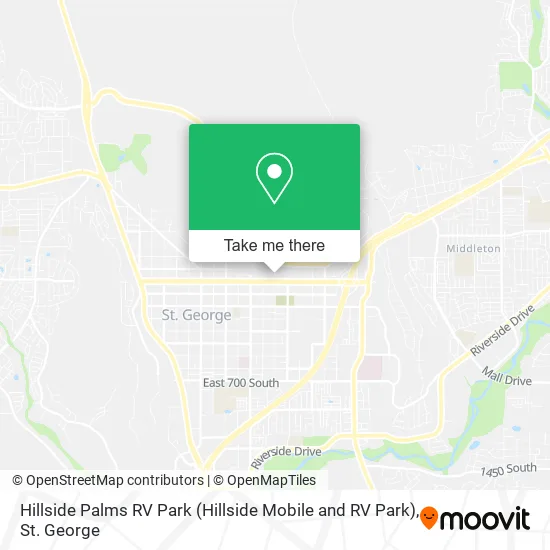 Mapa de Hillside Palms RV Park (Hillside Mobile and RV Park)