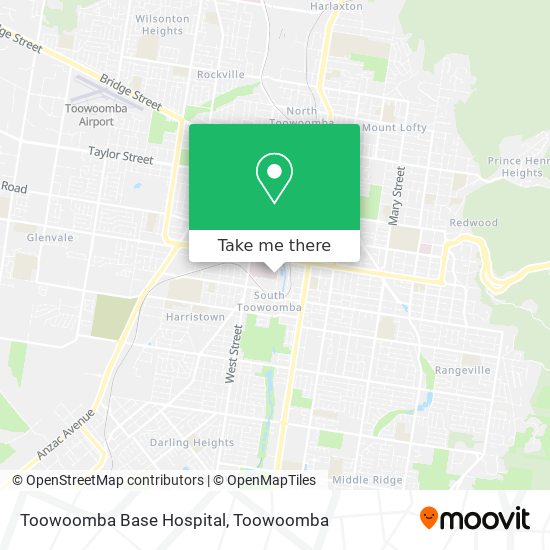 Mapa Toowoomba Base Hospital