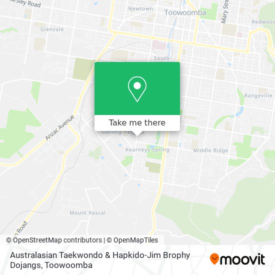 Mapa Australasian Taekwondo & Hapkido-Jim Brophy Dojangs