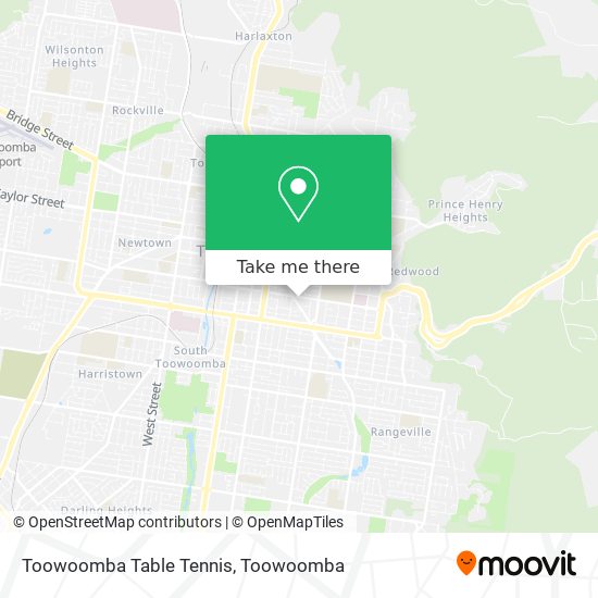 Toowoomba Table Tennis map