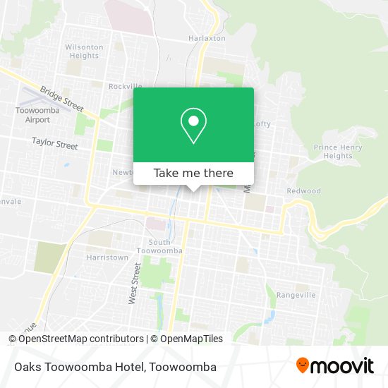 Oaks Toowoomba Hotel map