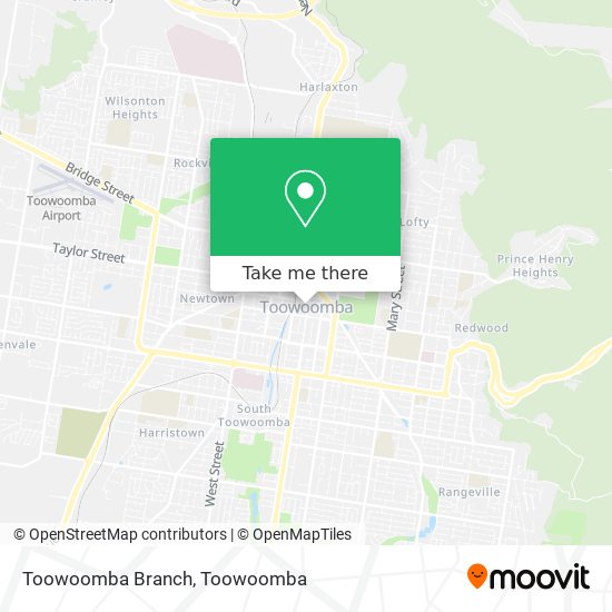 Mapa Toowoomba Branch