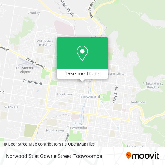 How to get to Norwood St at Gowrie Street in Central Toowoomba by Bus?