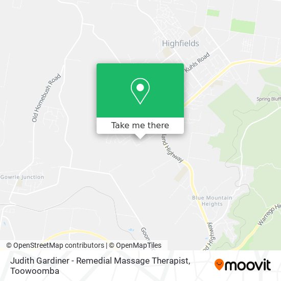 Judith Gardiner - Remedial Massage Therapist map