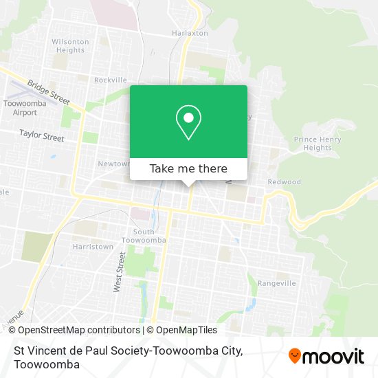 Mapa St Vincent de Paul Society-Toowoomba City