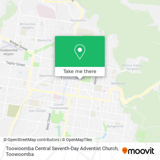 Mapa Toowoomba Central Seventh-Day Adventist Church