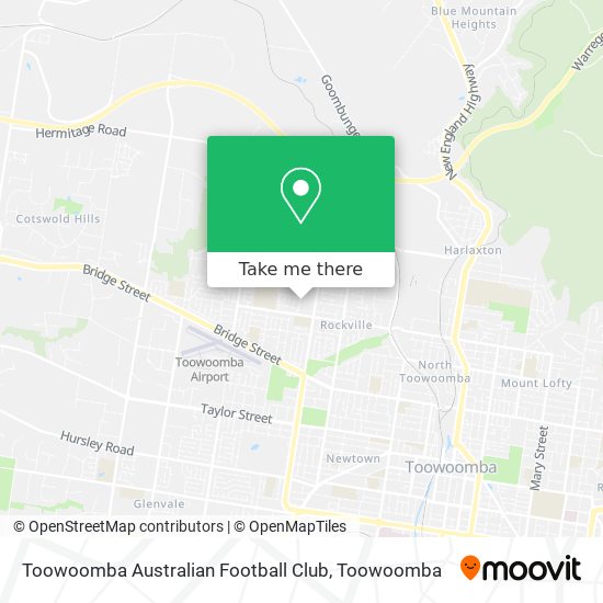 Toowoomba Australian Football Club map
