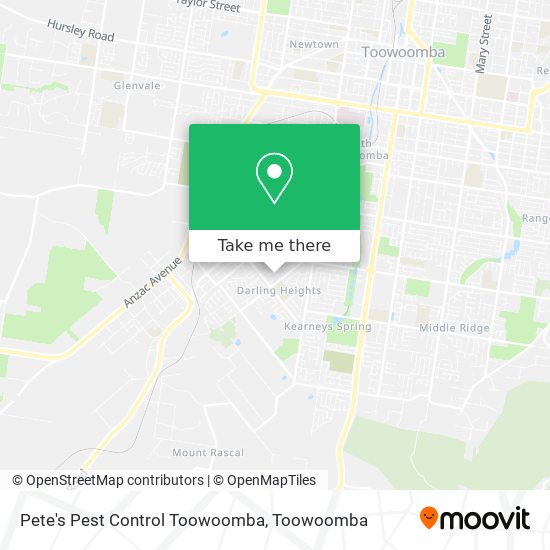 Pete's Pest Control Toowoomba map