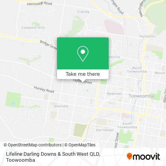 Lifeline Darling Downs & South West QLD map