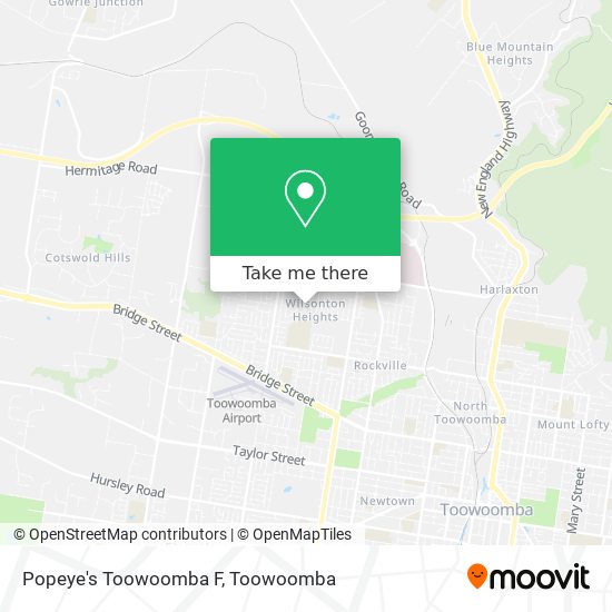 Popeye's Toowoomba F map