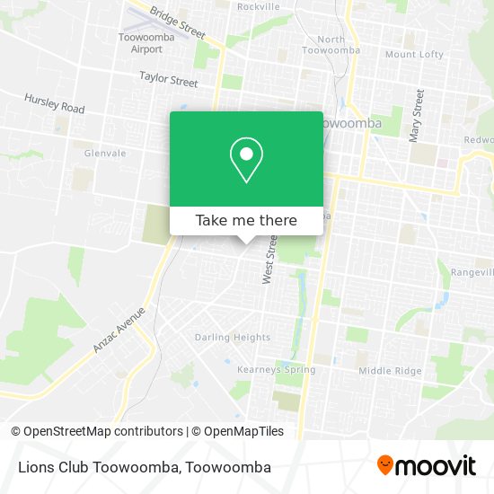Lions Club Toowoomba map