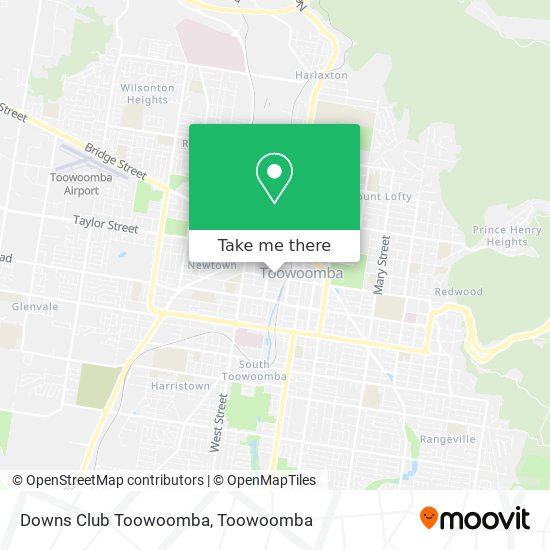 Downs Club Toowoomba map