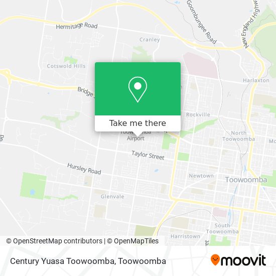 Mapa Century Yuasa Toowoomba