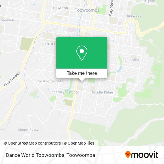 Mapa Dance World Toowoomba