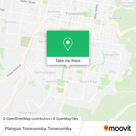 Mapa Platypus Toowoomba