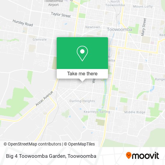 Mapa Big 4 Toowoomba Garden