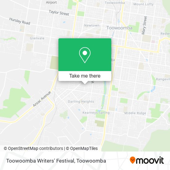 Toowoomba Writers' Festival map
