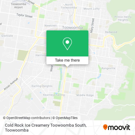 Mapa Cold Rock Ice Creamery Toowoomba South