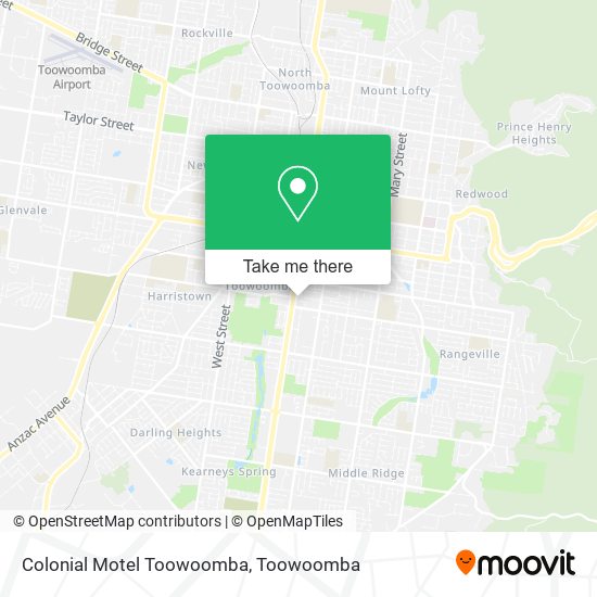 Colonial Motel Toowoomba map