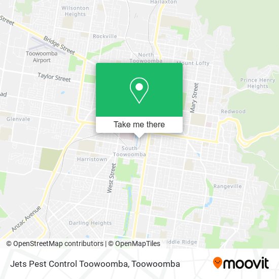 Mapa Jets Pest Control Toowoomba