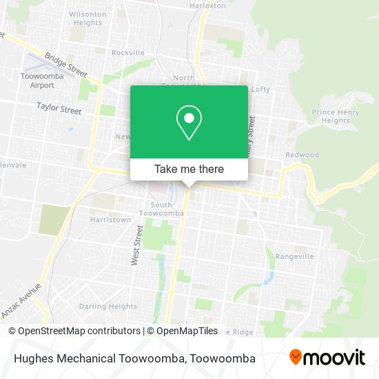 Mapa Hughes Mechanical Toowoomba