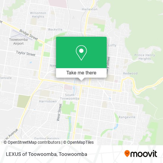 LEXUS of Toowoomba map