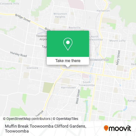 Mapa Muffin Break Toowoomba Clifford Gardens