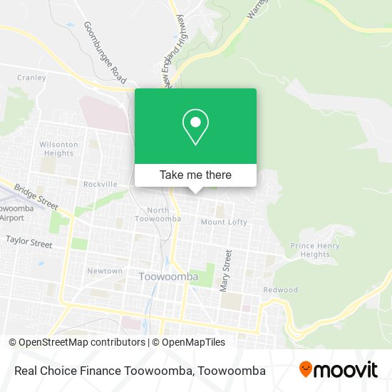 Mapa Real Choice Finance Toowoomba