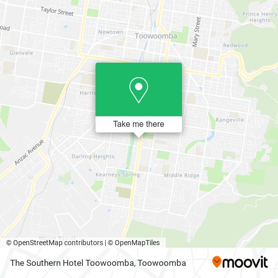 The Southern Hotel Toowoomba map