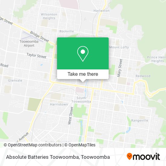Absolute Batteries Toowoomba map