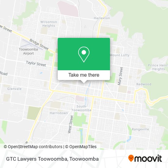 Mapa GTC Lawyers Toowoomba