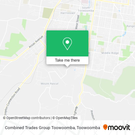 Mapa Combined Trades Group Toowoomba