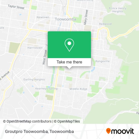Mapa Groutpro Toowoomba