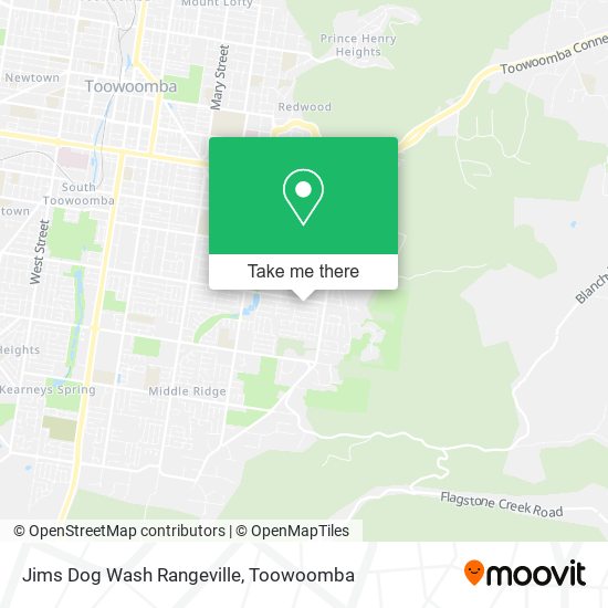 Mapa Jims Dog Wash Rangeville