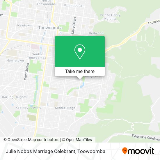 Julie Nobbs Marriage Celebrant map